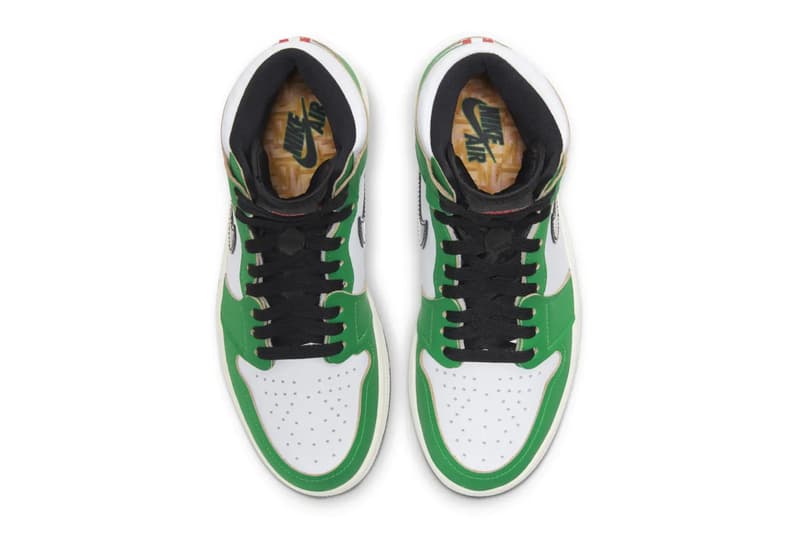 nike womens air jordan 1 aj1 high lucky green red white black boston sneakers release price info