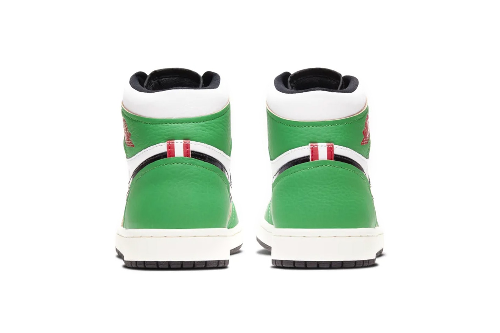 nike womens air jordan 1 aj1 high lucky green red white black boston sneakers release price info