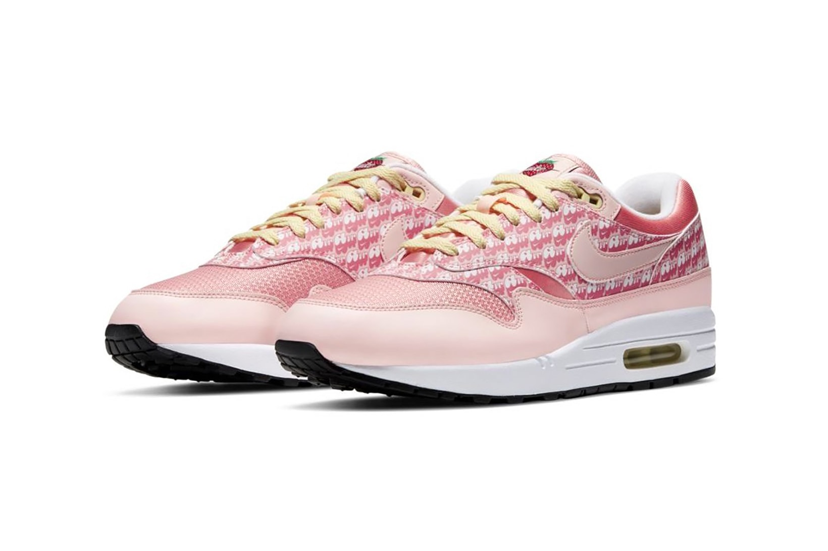 nike air max 1 sneakers pink white yellow strawberry lemonade shoes footwear sneakerhead