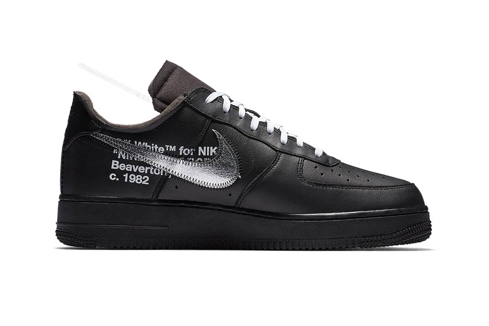 nike off white virgil abloh moma collaboration air force 1 black colorway sneakers sneakerhead footwear shoes