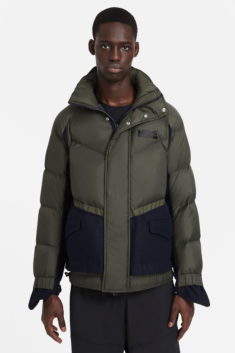 sacai nike collaboration outerwear collection jackets hoodie parka