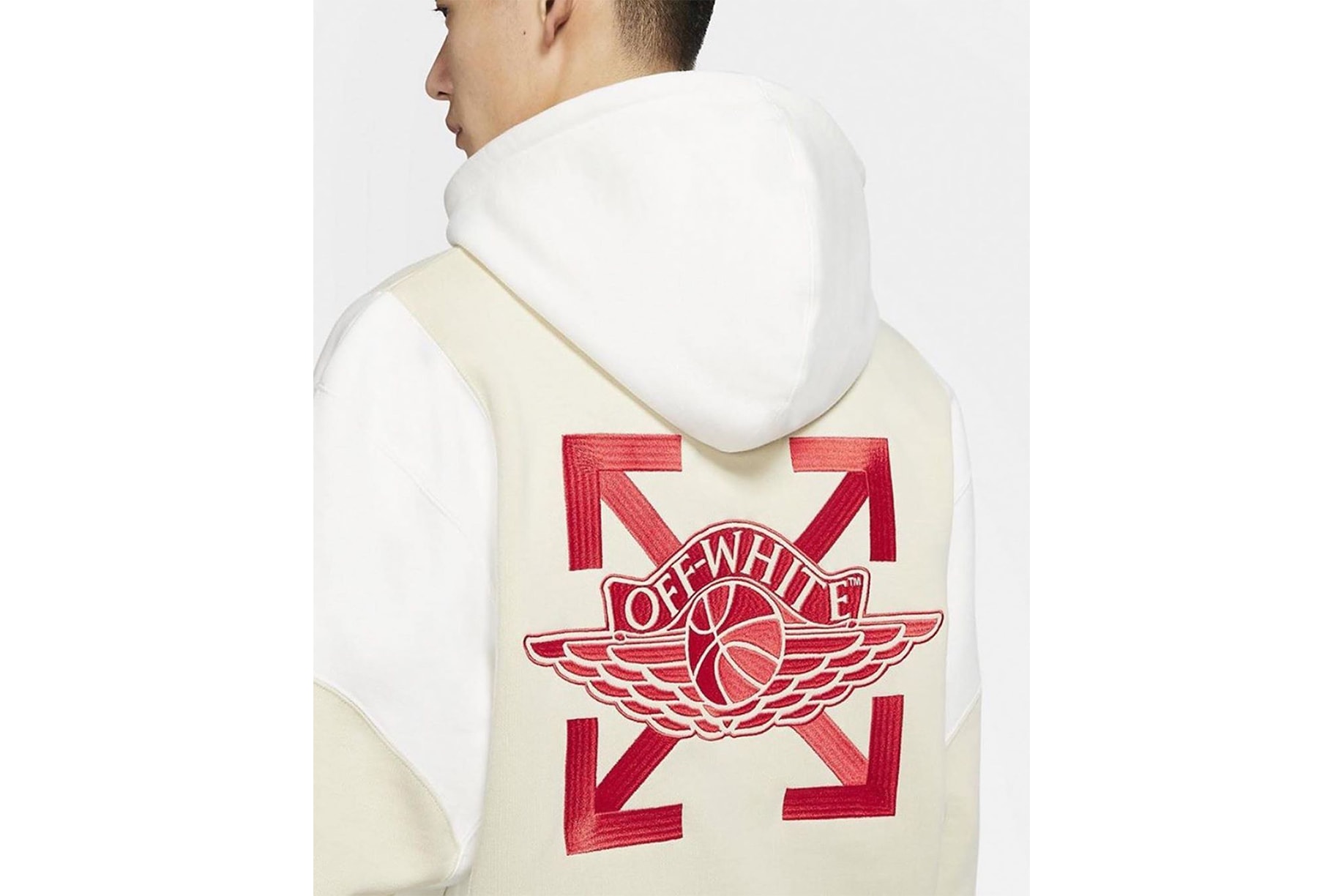 off-white jordan brand collaboration capsule t-shirts hoodies air jordan 5 aj5 sail release date info