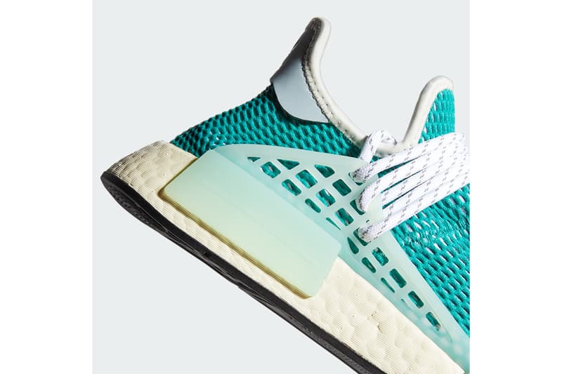 pharrell williams adidas originals collaboration nmd chinese korean characters sneakers blue green white 