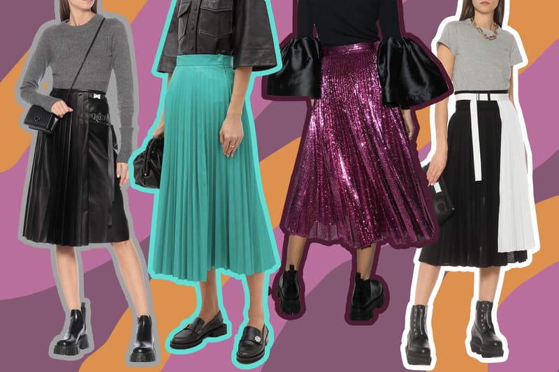 Pleated Skirt Trend Best Fall/Winter Pieces Valentino Prada Sacai MM6 Maison Margiela ARKET 