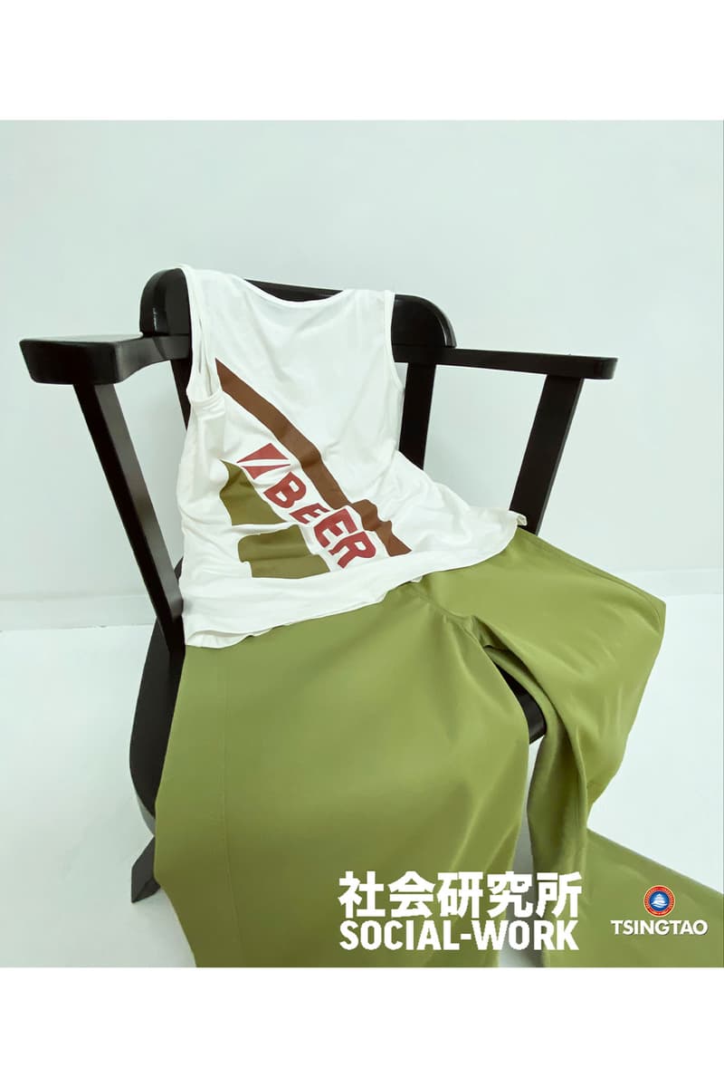 tsingtao beer social work nyc fashion collaboration unisex jumpsuits sweaters dresses emerging designers