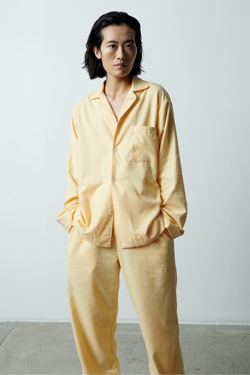 tekla flannel pajamas sleepwear loungewear unisex fall winter grape lucid black gentle yellow cream white release info