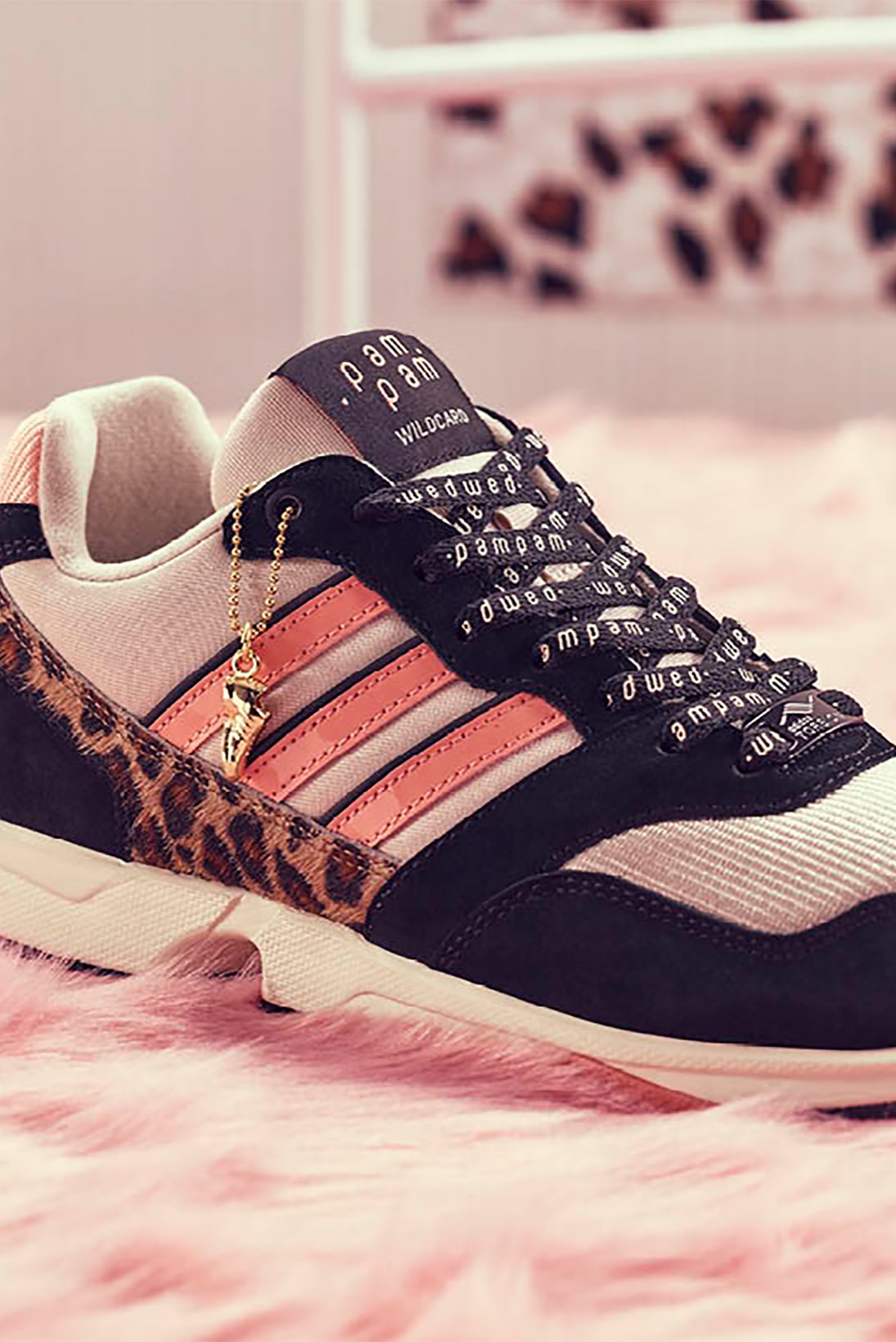 adidas originals pam pam collaboration zx 1000 sneakers pink leopard print black white footwear shoes sneakerhead