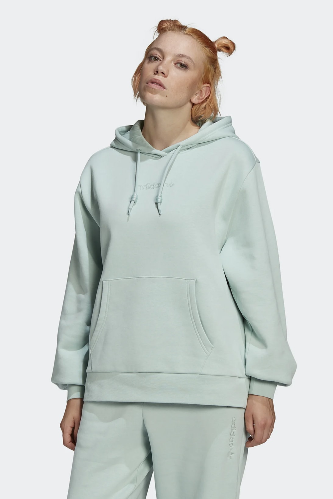 adidas originals womens hoodie sweatpants pastel green colorway