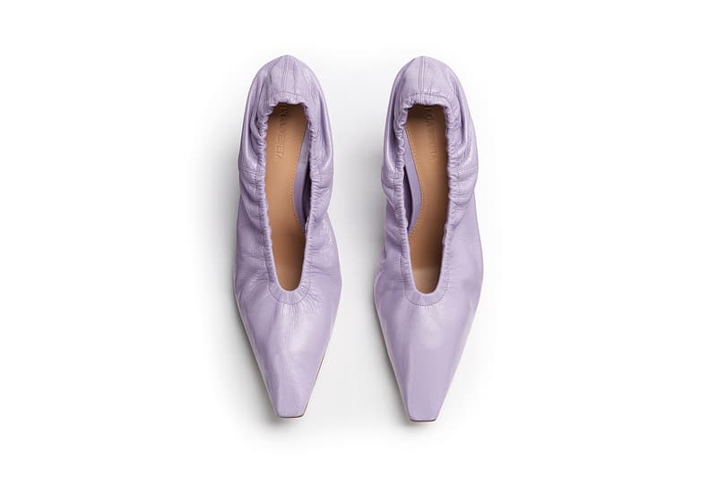 Bottega Veneta Almond Pumps Glitter Heel Purple Pink