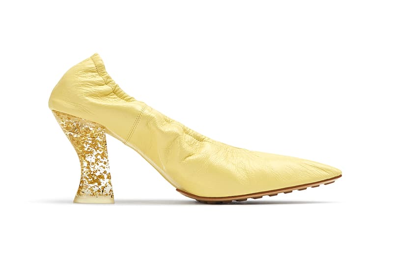 Bottega Veneta Almond Pumps Glitter Heel Purple Pink