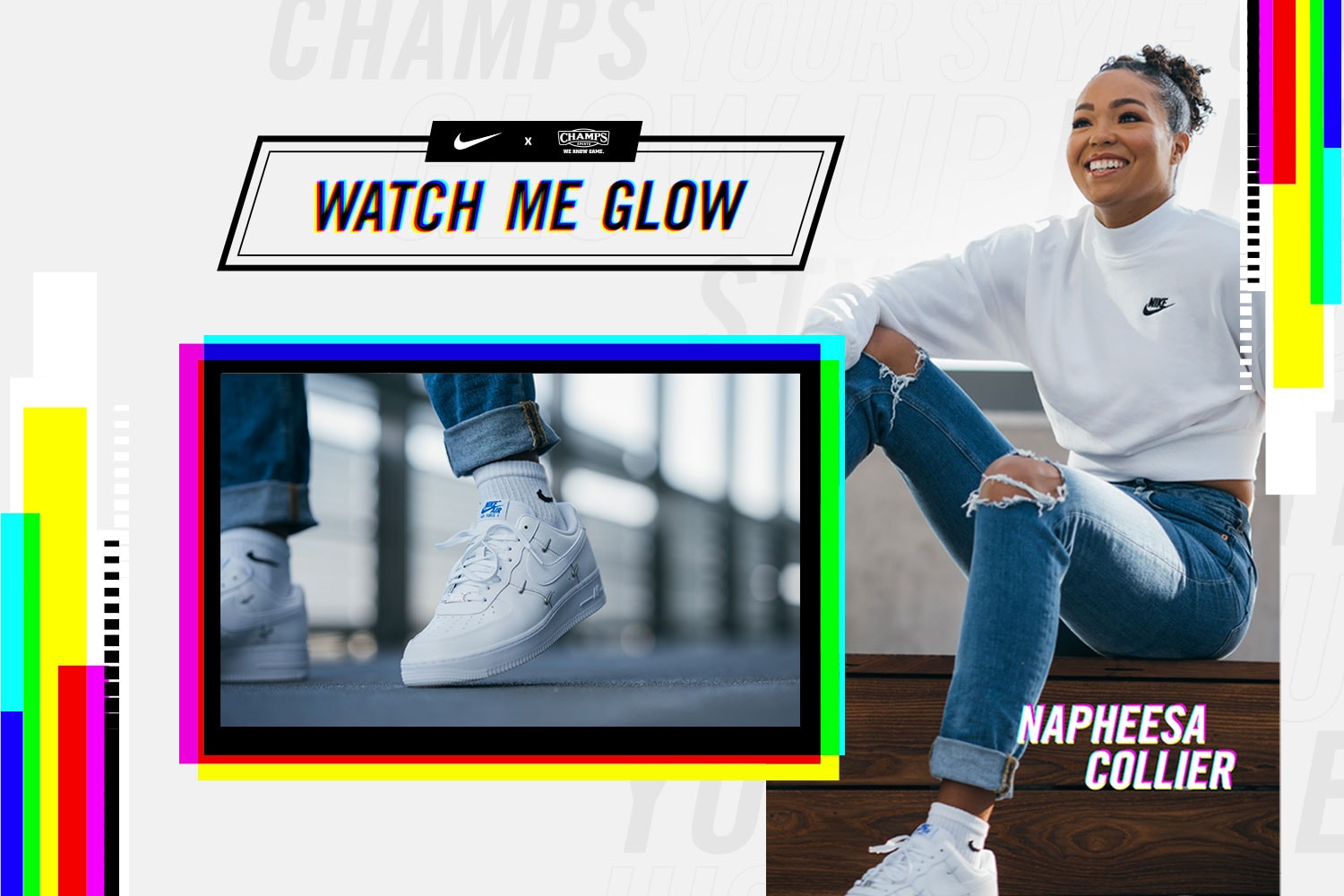 champs sports nike watch me glow female basketball players campaign 