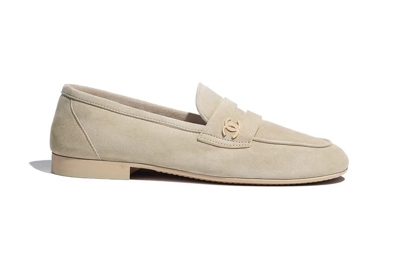 chanel loafers beige