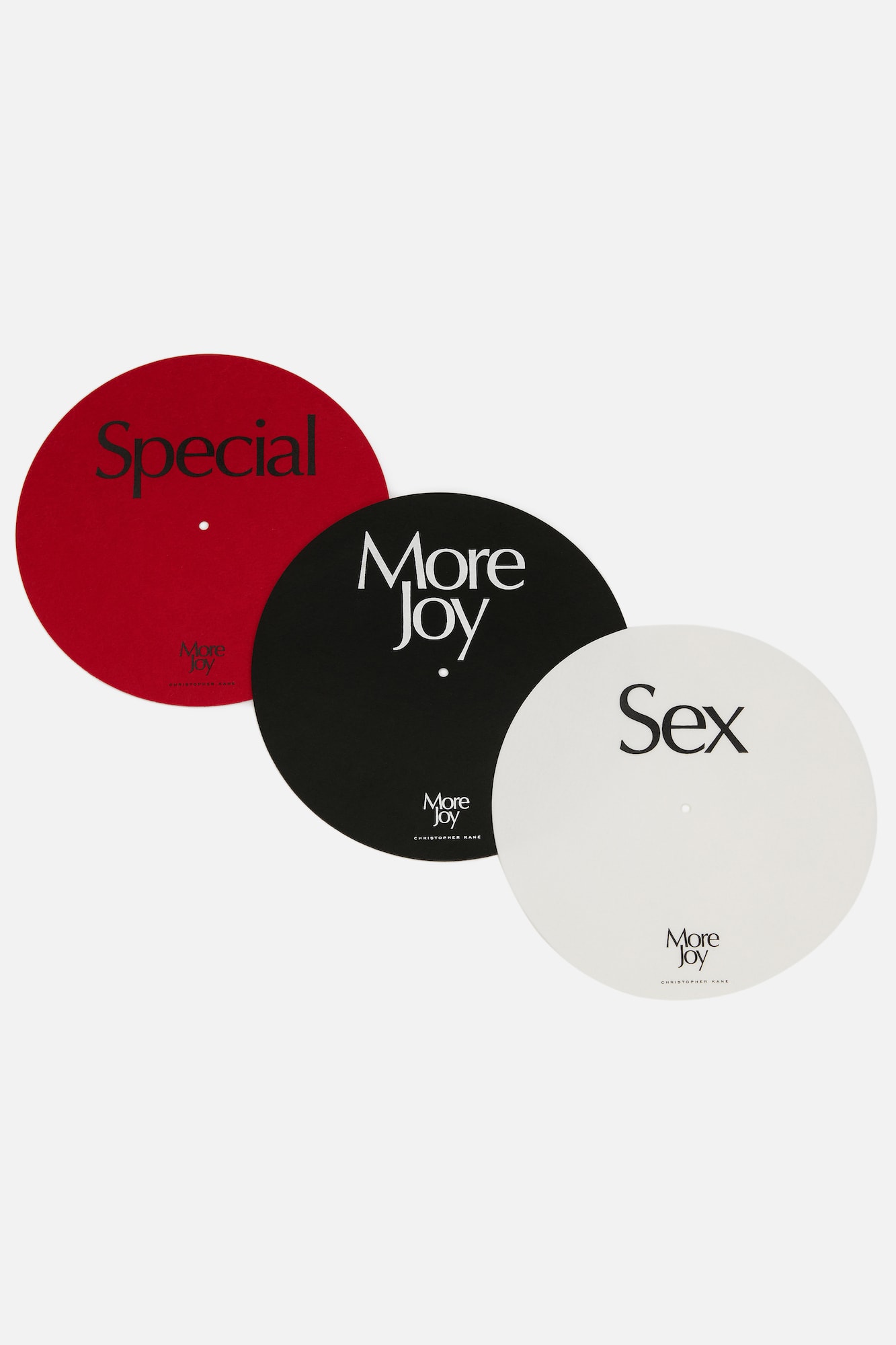 Christopher Kane More Joy Festive Collection Release Earrings Door Mat Vinyl Robe Sex Print Love 