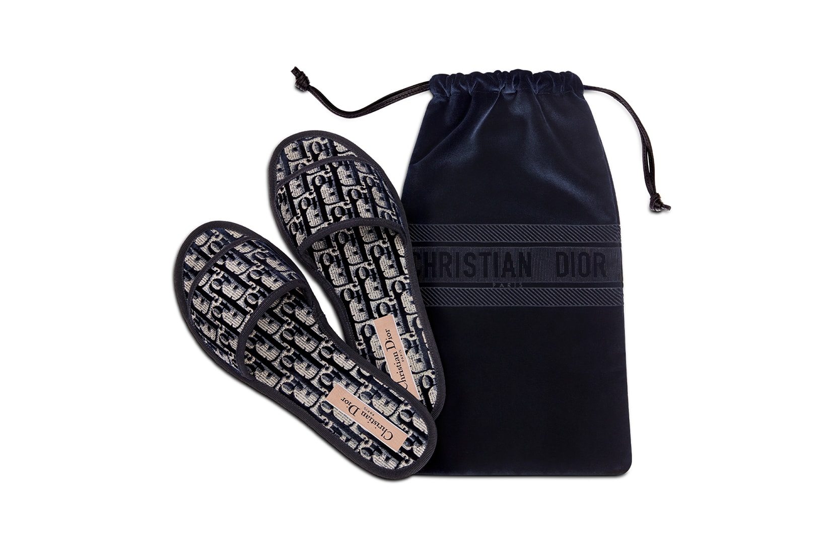 Dior Chez Moi Slides Ankle Boots Oblique Embroidered Velvet Blue