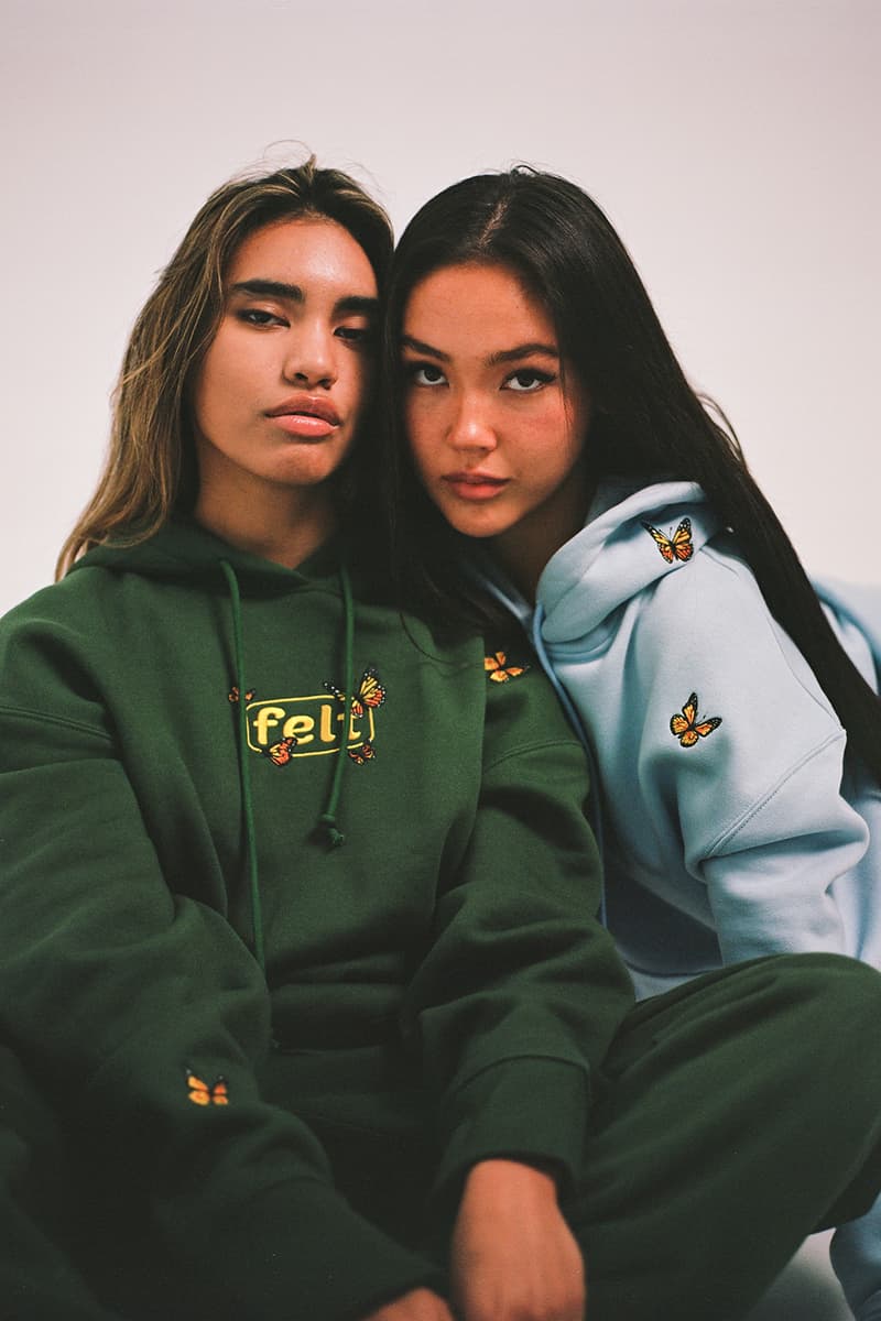 Felt Fall/Winter 2020 Collection Butterfly Hoodie Green Blue
