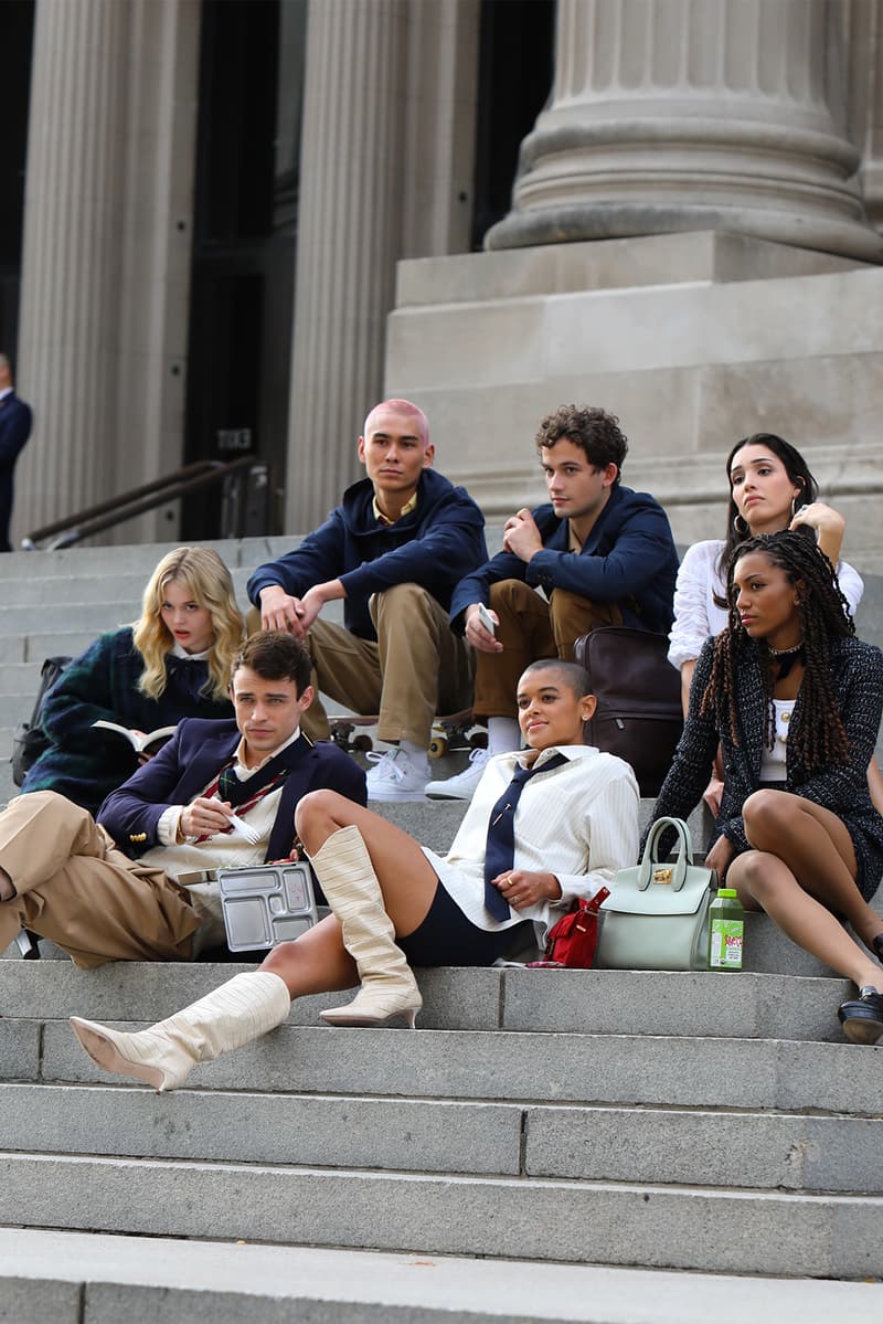 gossip girl reboot hbo max first look whitney peak eli brown on set production tv shows television new york city