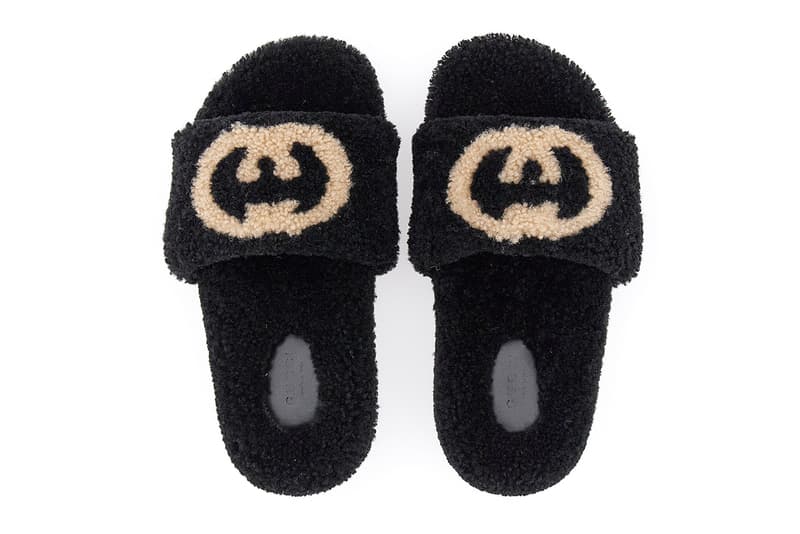 Gucci Eileen slides Shearling GG Logo Teddy Slippers Holiday 2020 Fall Winter Beige Black