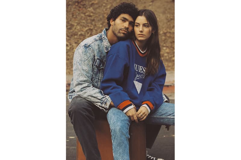 guess vintage jeans denim program 80s 90s triangle logo jackets vests sweaters launch