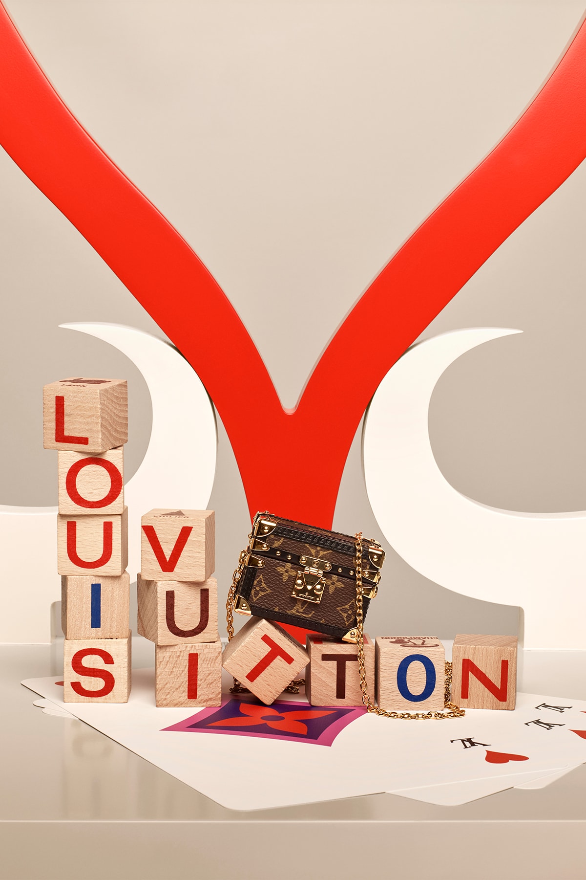Louis Vuitton Cruise 2021 Card Game Suit Collection Campaign Bag Heart Monogram