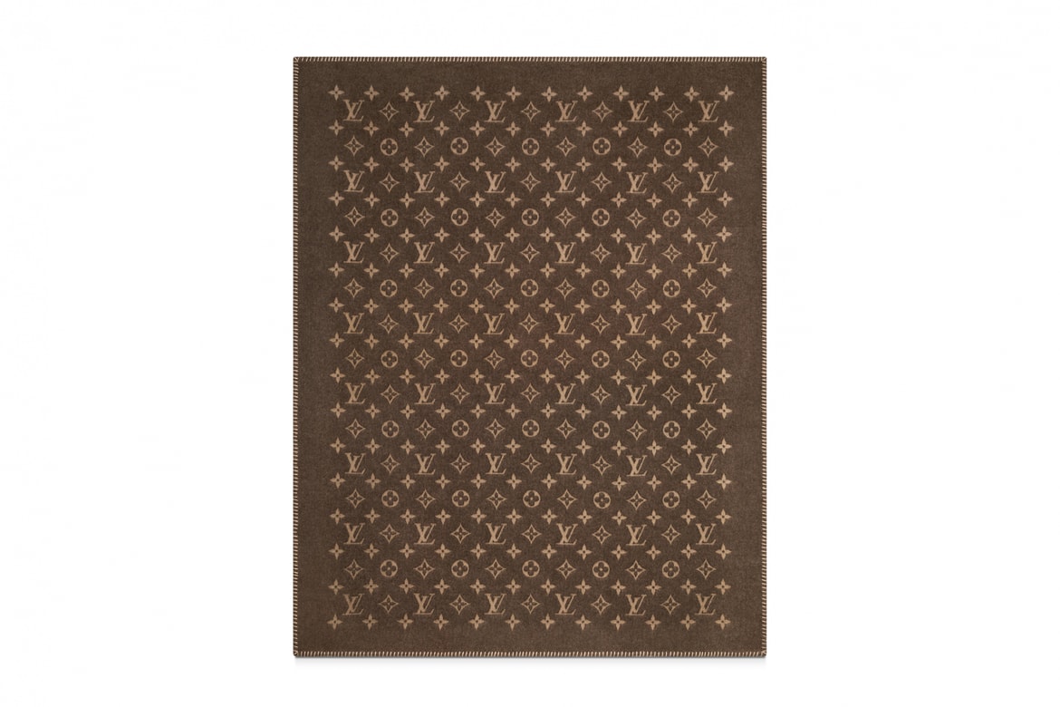 Louis Vuitton Monogram Logo Wool Blanket Brown HYPEBAE