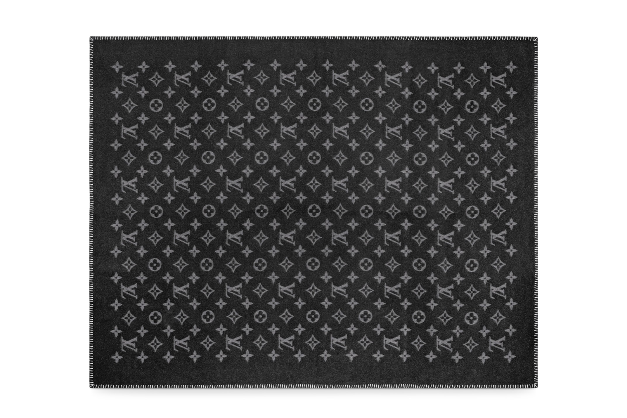 Louis Vuitton Monogram Logo Wool Blanket Brown Black Luxury Home Accessories