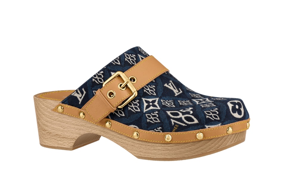 Louis Vuitton Luxury Leather Clogs Wooden Sandal |