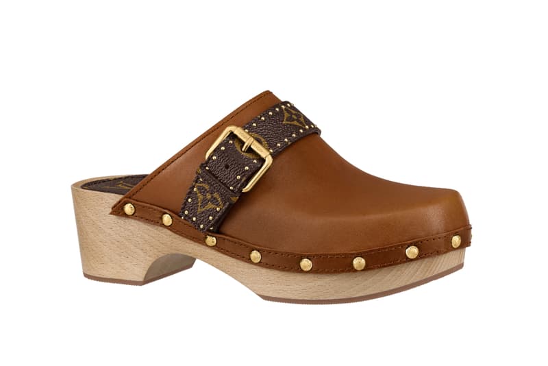 Louis Vuitton Luxury Leather Clogs Wooden Sandal Monogram Shoe Print Pattern Trend