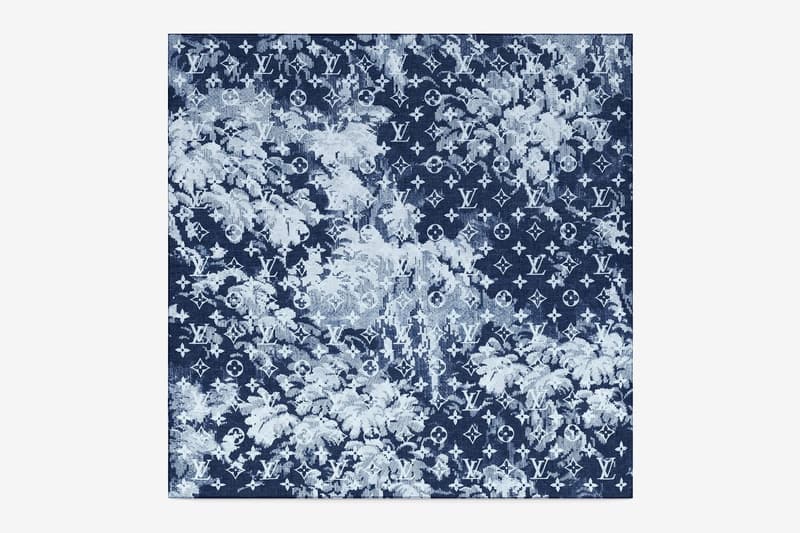 Louis Vuitton Face Mask Bandana COVID-19 Set Monogram Tapestry Print Blue White Logo Monogram