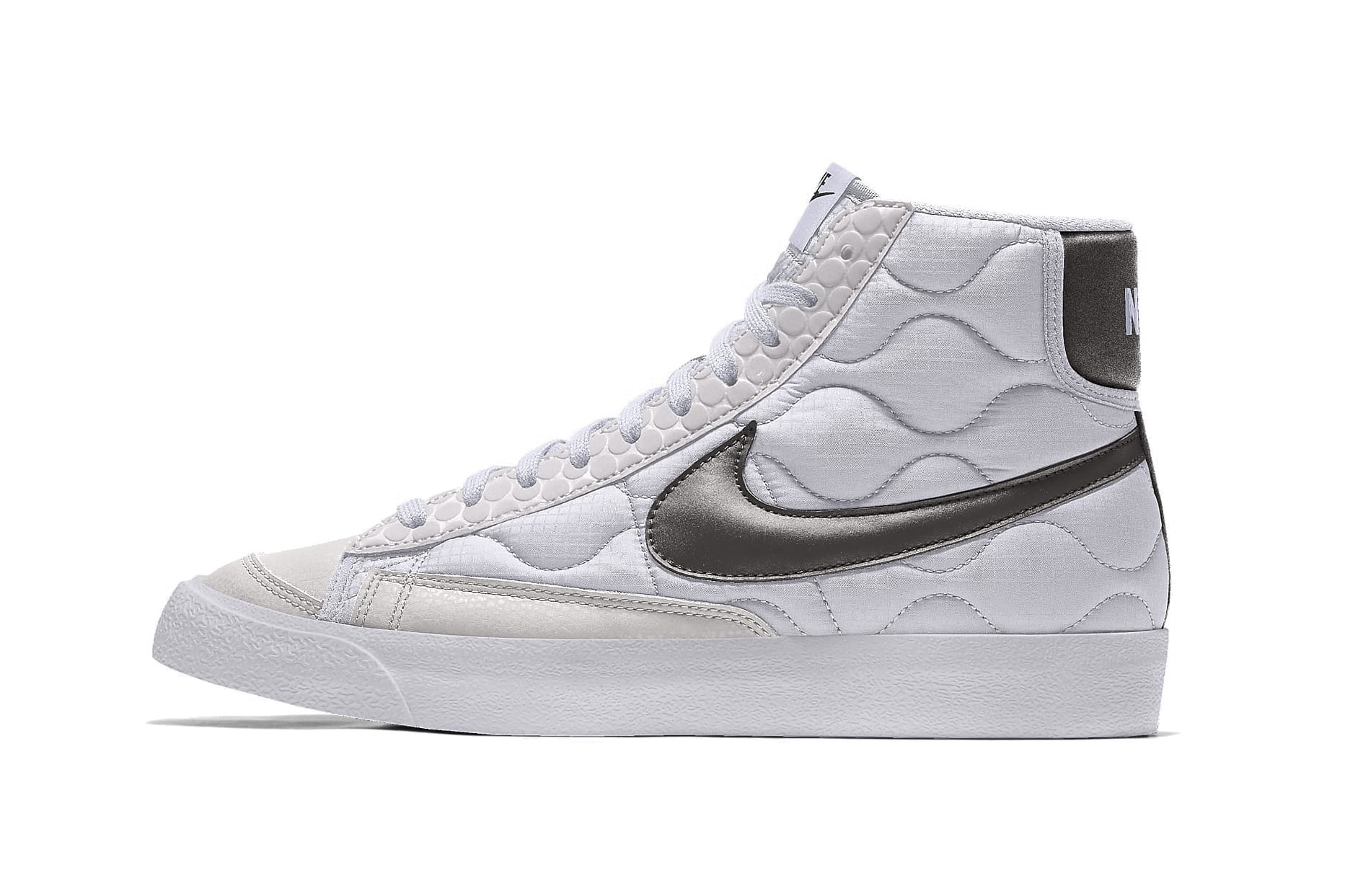 Nike Blazer Mid Retro 3M Quilted Upper Sneaker Padded Texture Fall Winter Shoe Silhouette Nike Blazer Mid Vintage '77 3M