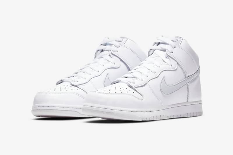 nike dunk high sneakers white silver gray pure platinum colorway sneakerhead footwear shoes