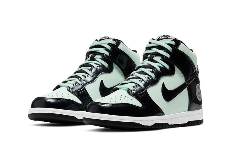 nike nba collaboration dunk high sneakers mint green black colorway shoes sneakerhead footwear