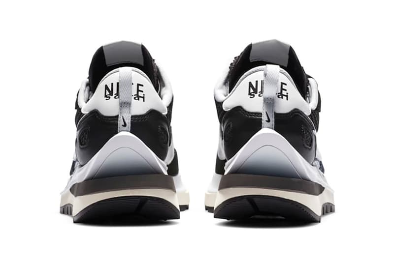 sacai nike collaboration vaporwaffle sneakers black white pink blue colorway sneakerhead footwear shoes chitose abe