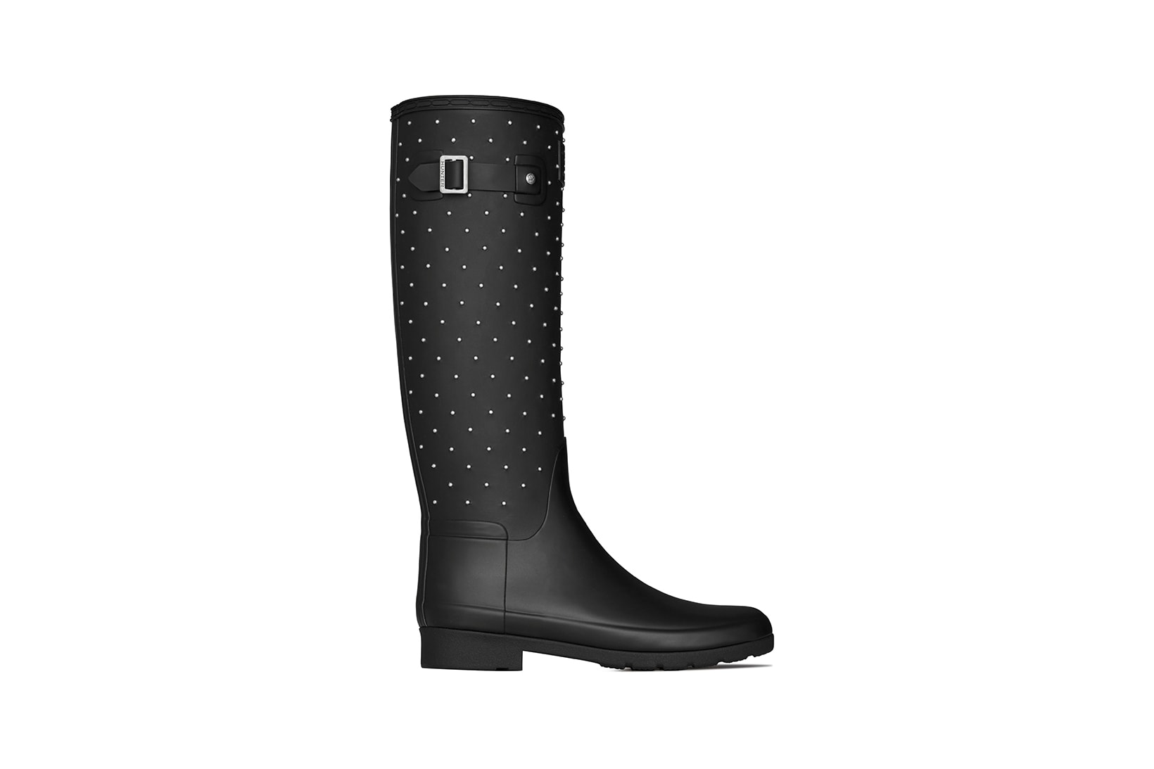 Saint Laurent Hunter Rain Boots Collaboration Studded Rubber Black