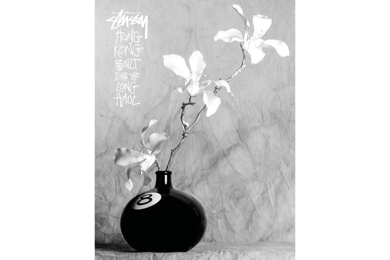 stussy hong kong first anniversary capsule t shirt white 8 ball