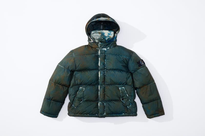 supreme stone island fall collaboration outerwear jackets hoodies bucket hats white black orange