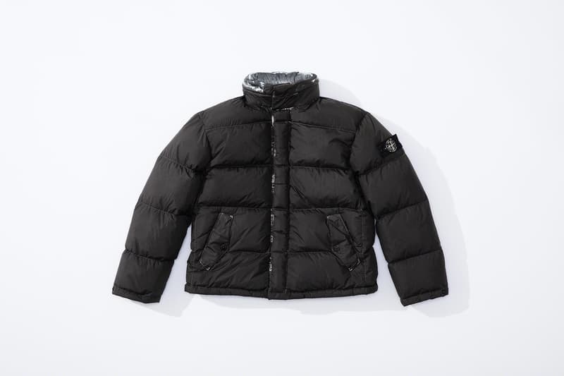 supreme stone island fall collaboration outerwear jackets hoodies bucket hats white black orange