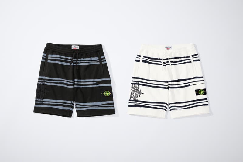 supreme stone island fall collaboration outerwear jackets hoodies bucket hats white black orange