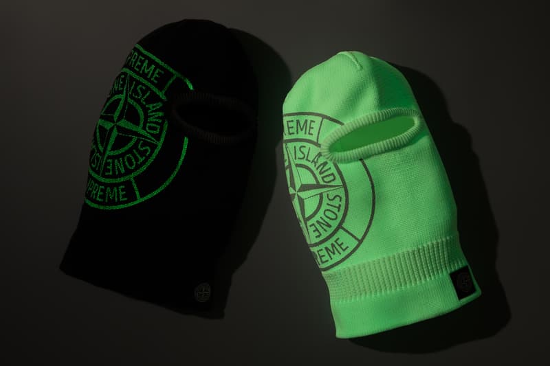 supreme stone island fall collaboration outerwear jackets hoodies bucket hats white black orange
