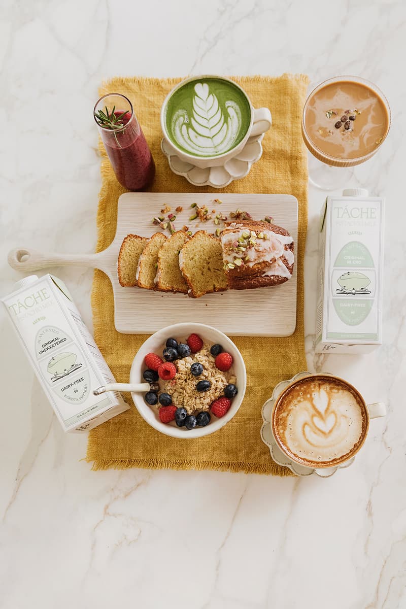 tache pistachio milk original blend unsweetened dairy free alternative green coffee fruits cake organic food drinks health natural