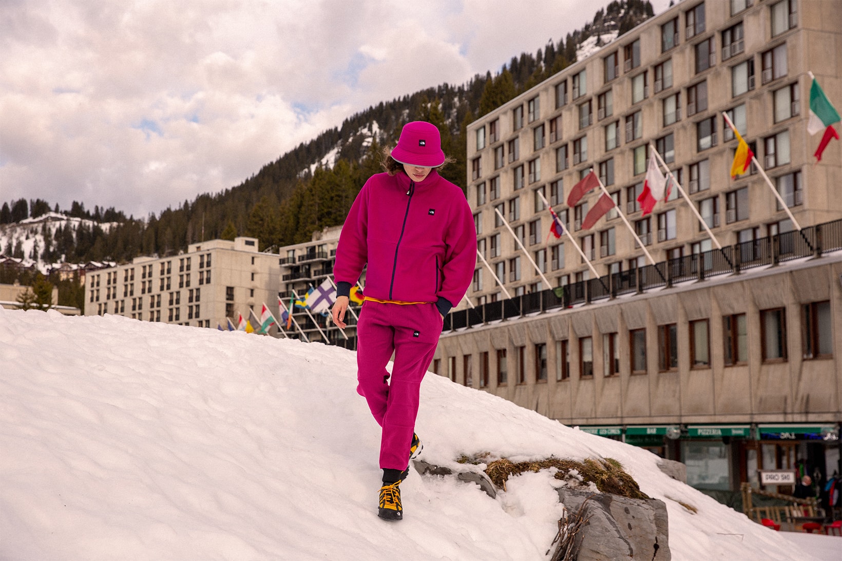 the north face snow rogue collection outerwear jackets puffer fleece pants hats beanies pink yellow blue 