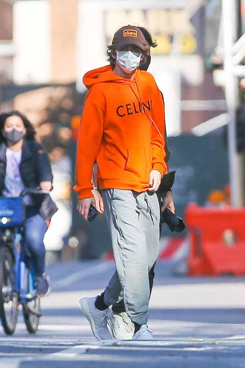 Timothee Chalamet Elara Pictures Hat Cap CELINE Hoodie Style Outfit New York City NYC