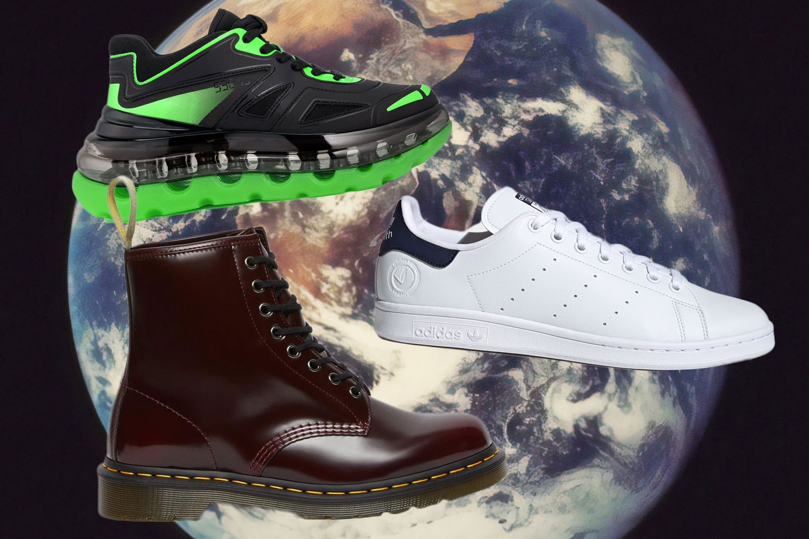 earth globe vegan shoes sneakers shoes 53045 bump'air adidas originals stan smith dr. martens 1460 boots