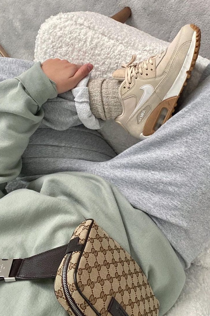 2020 fall winter color combinations outfit inspiration ideas green gray beige nike