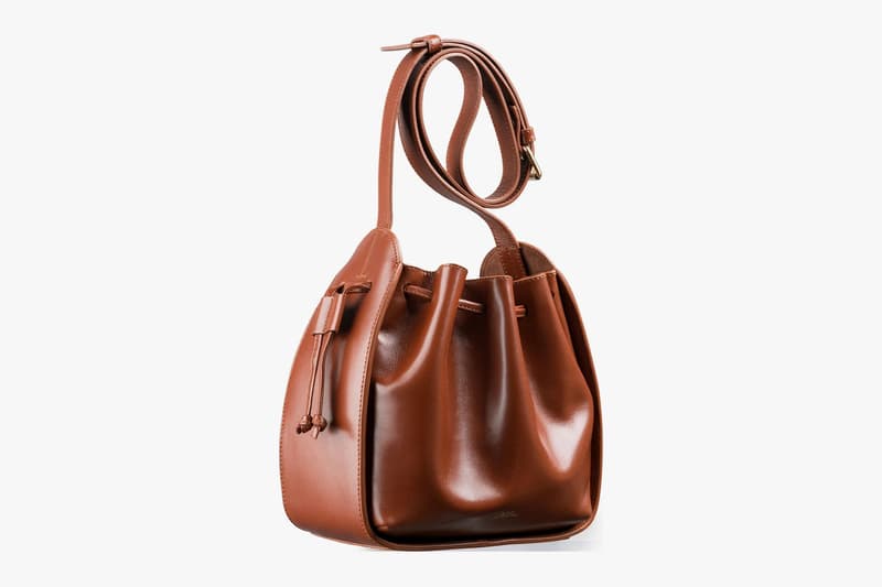 apc courtney bucket handbag chestnut brown official look