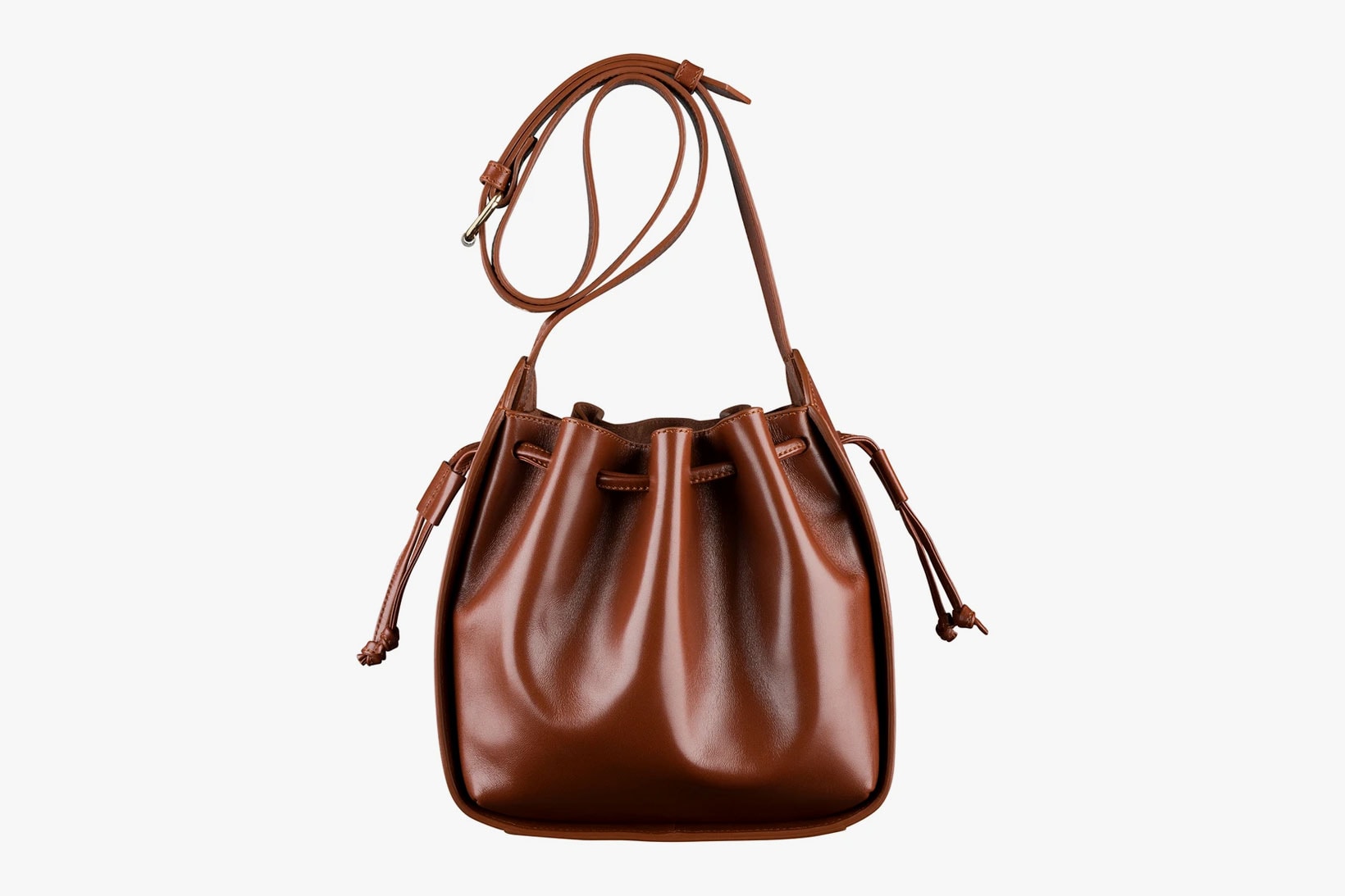 apc courtney bucket handbag chestnut brown official look