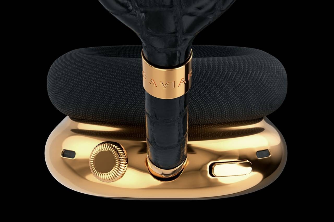 apple airpods max gold plated headphones caviar custom black