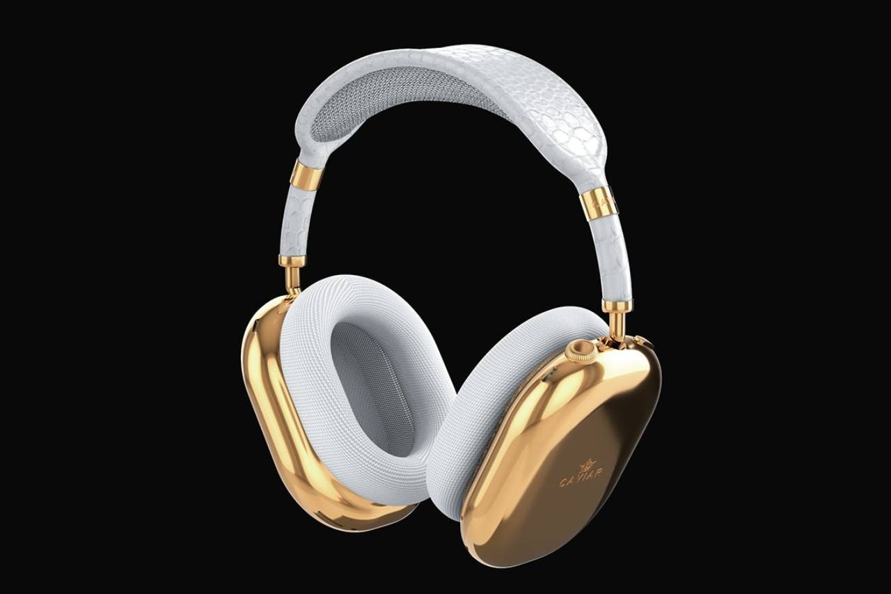 apple airpods max gold plated headphones caviar custom white