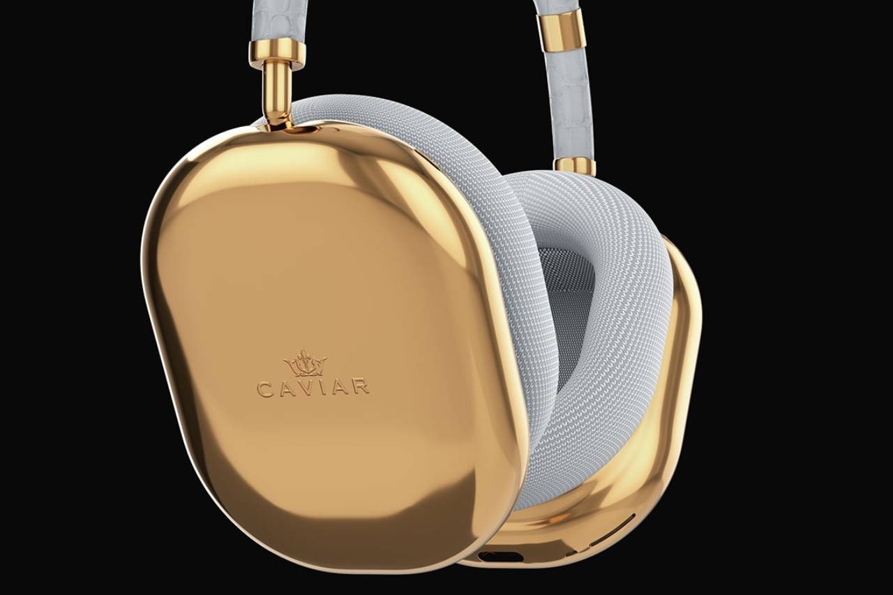 apple airpods max gold plated headphones caviar custom white