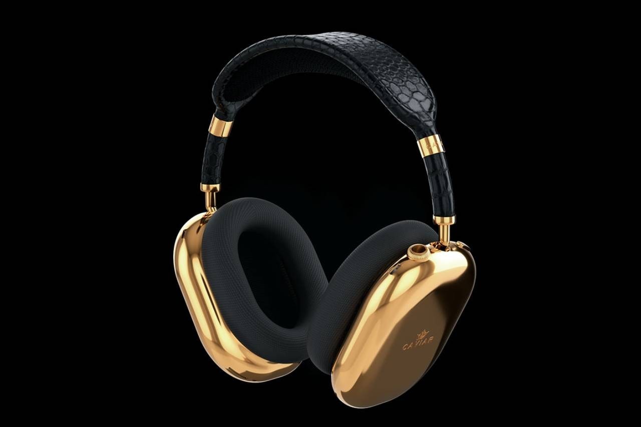 apple airpods max gold plated headphones caviar custom black