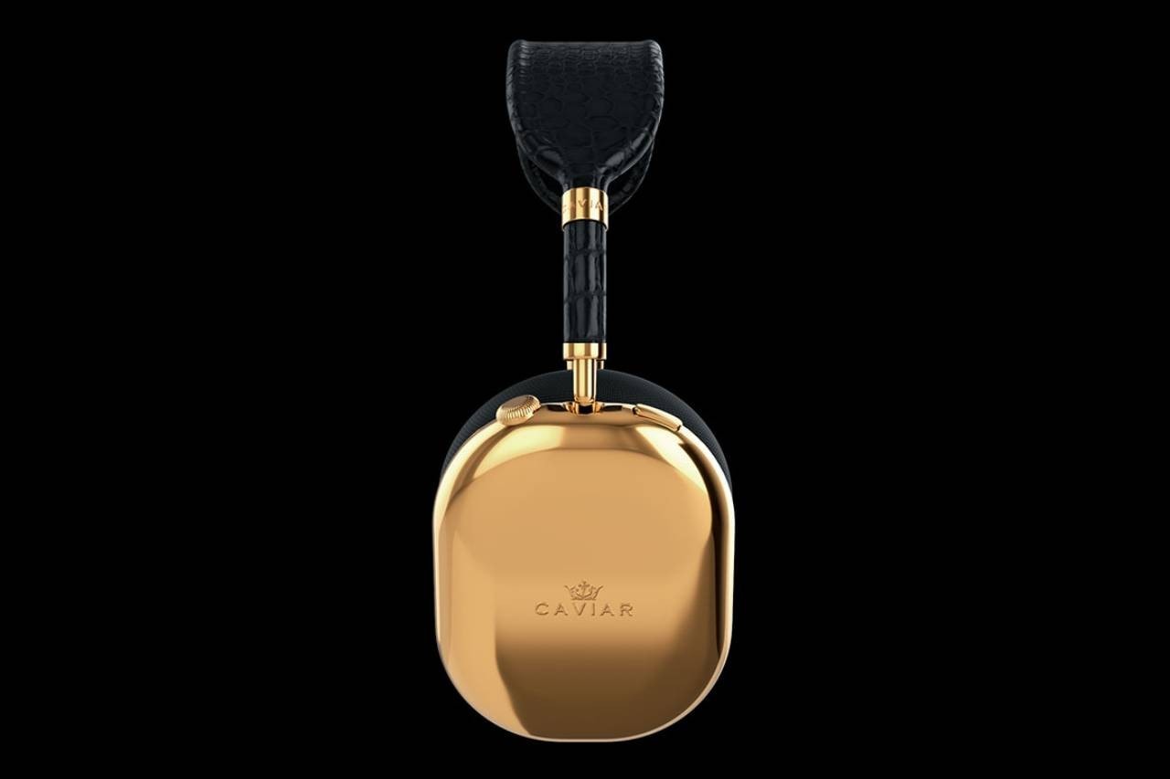 apple airpods max gold plated headphones caviar custom black cups